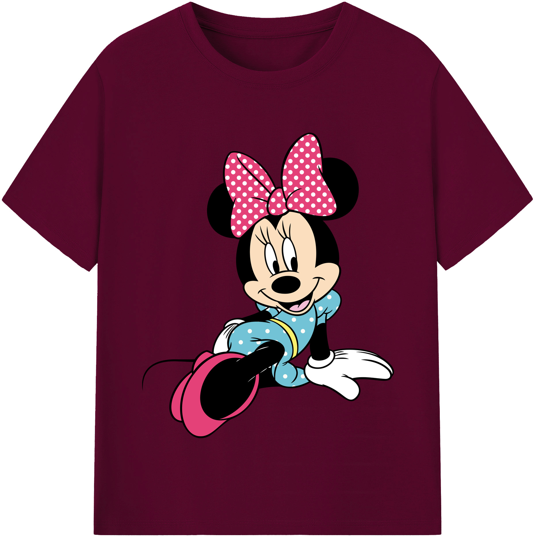 （画像用） ミッキーマウス Mickey Mouse レディースカジュアルプリントTシャツ（綿100％）